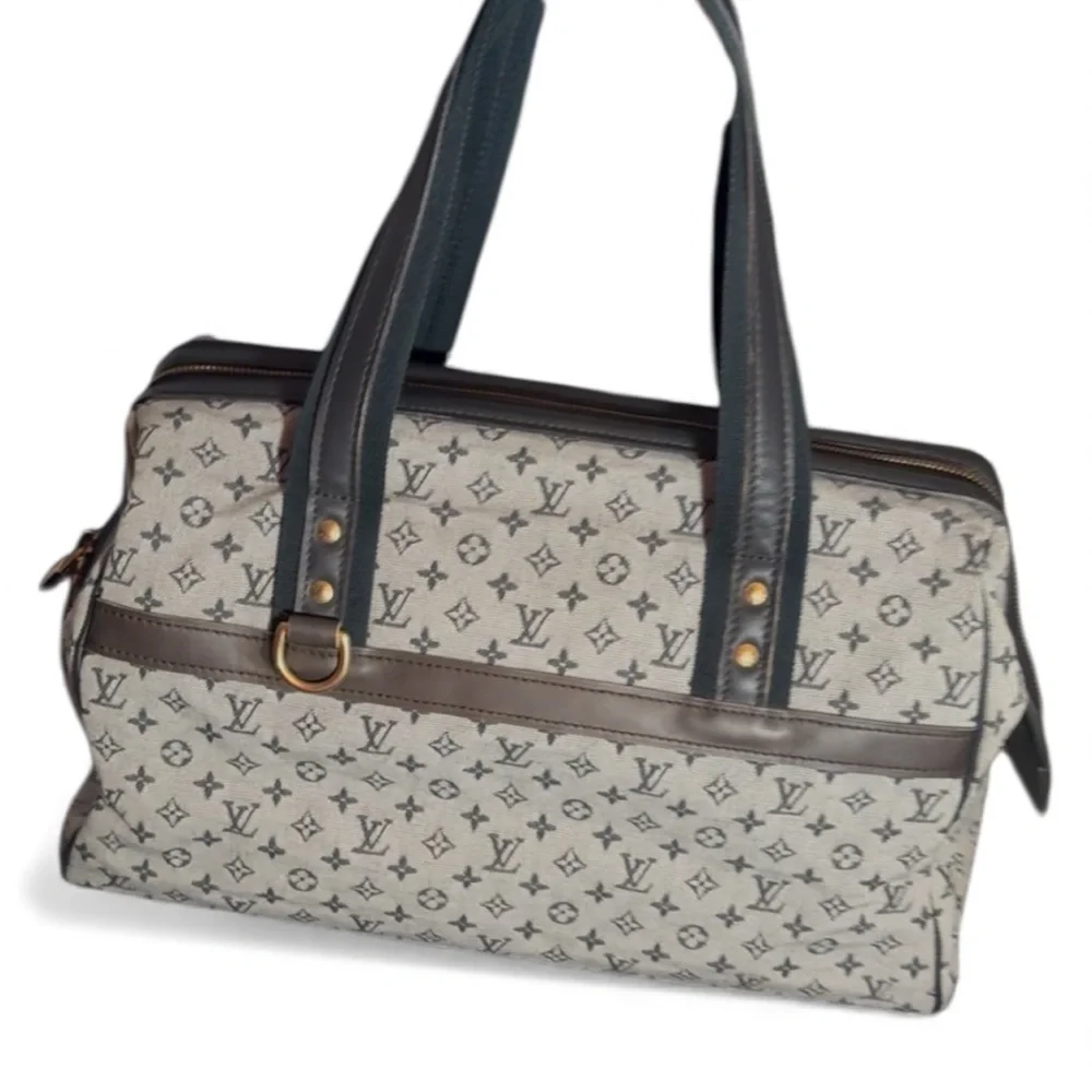 Louis Vuitton Josephine PM Satchel Tote Mini Lin Monogram Canvas Handbag w/ COA - Picture 1 of 12